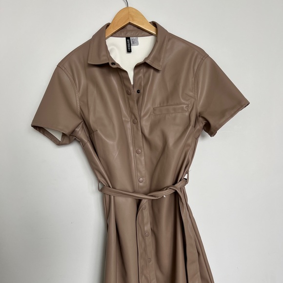 H&M faux leather button up dress - large - Picture 2 of 5